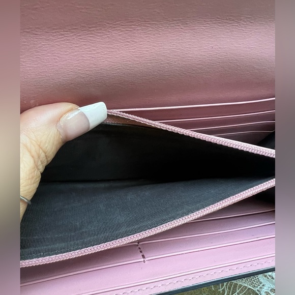 GUCCI AUTHENTICATED Guccissima GG Interlocking Pink Leather Long Wallet/Clutch - Picture 11 of 16